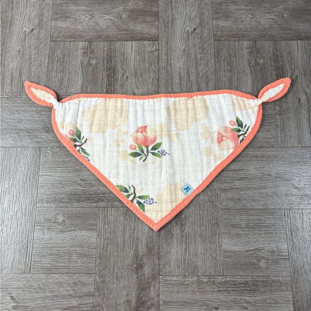 Little Unicorn Cotton Muslin Soft Floral Button Closure Bandanna Bibs Set of 4